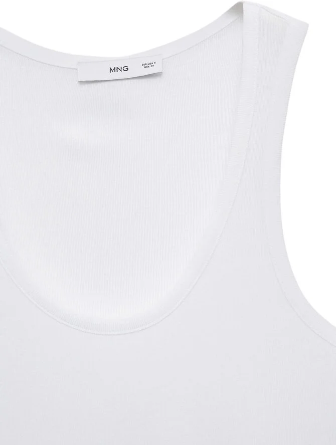 MANGO Knit strap top White