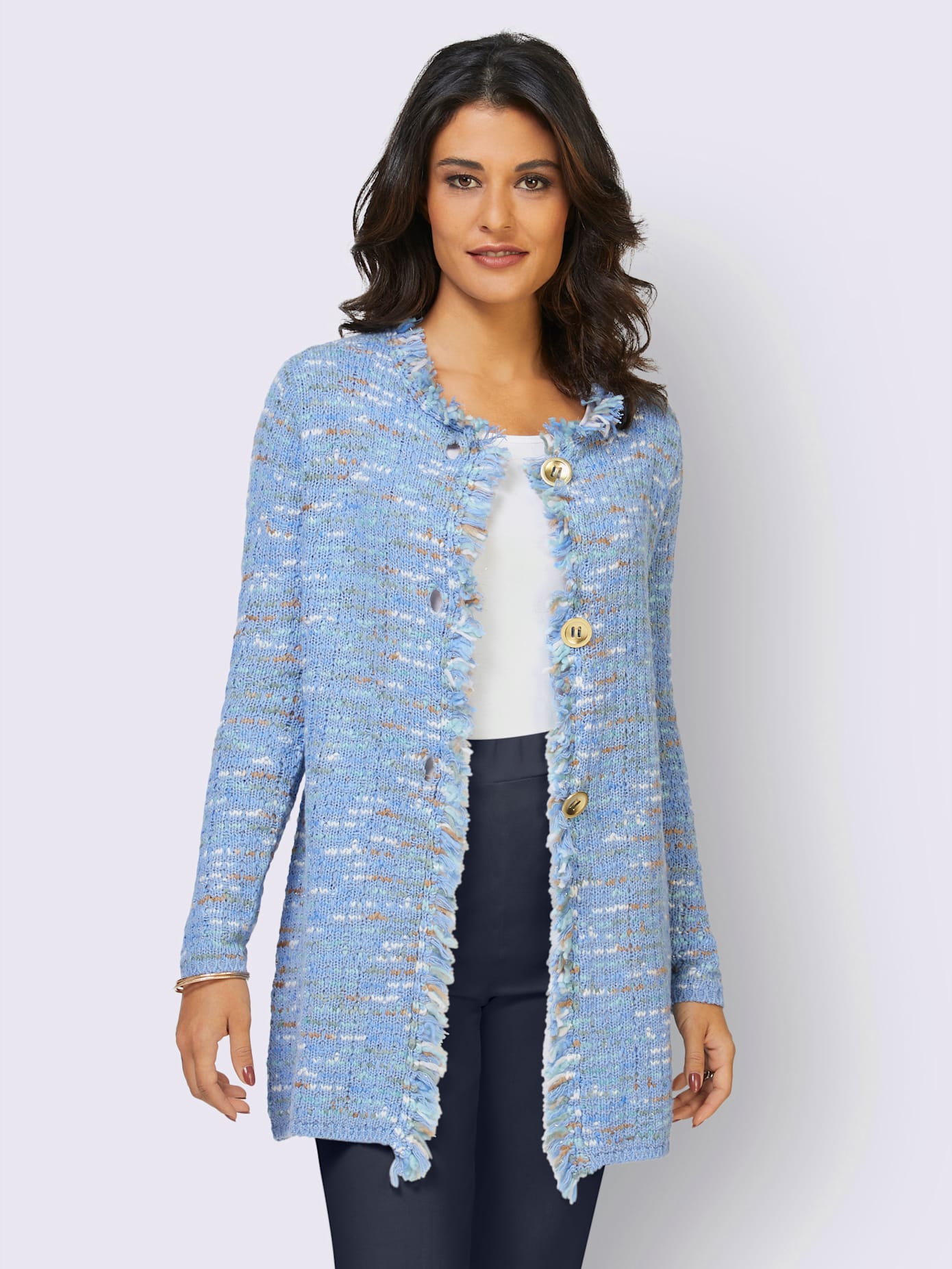 Veste en tricot coupe longue tendance