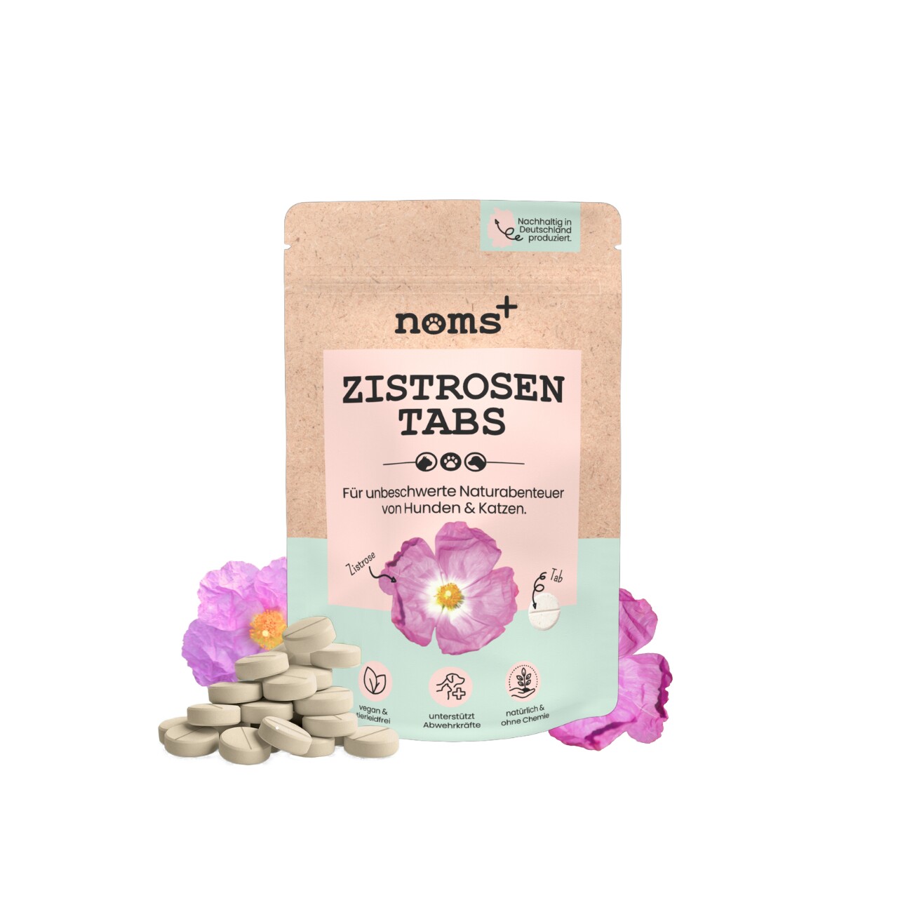 noms+ Zistrosen Tabs für Hunde & Katzen 150g
