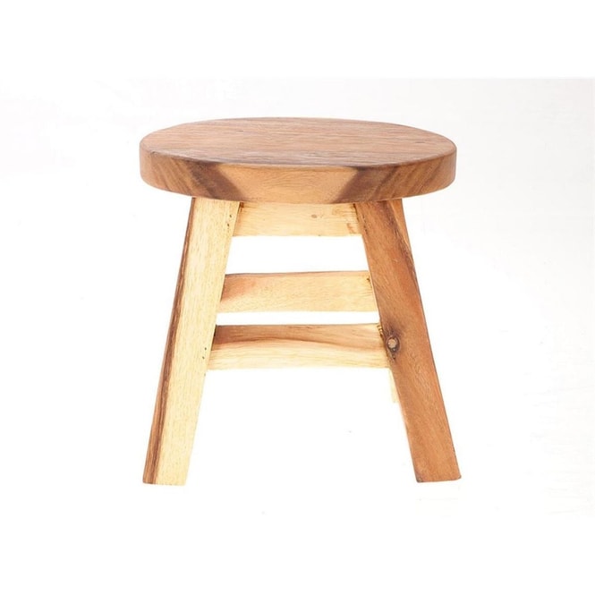 Deko-Hocker - aus Holz - braun - Ø ca. 25 cm