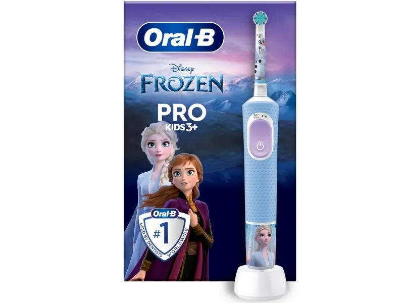 Oral-B Pro Kids, Barn, Roterende, pulserende tandbørste, Daglig pleje, Super sensitive, Lyse Blå, Batteri, Indbygget batteri