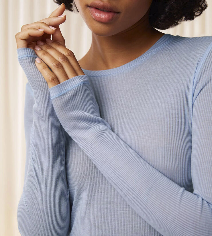 Triumph Beauty Layers TOP LSL Crew Neck 00mq-eggshell blue