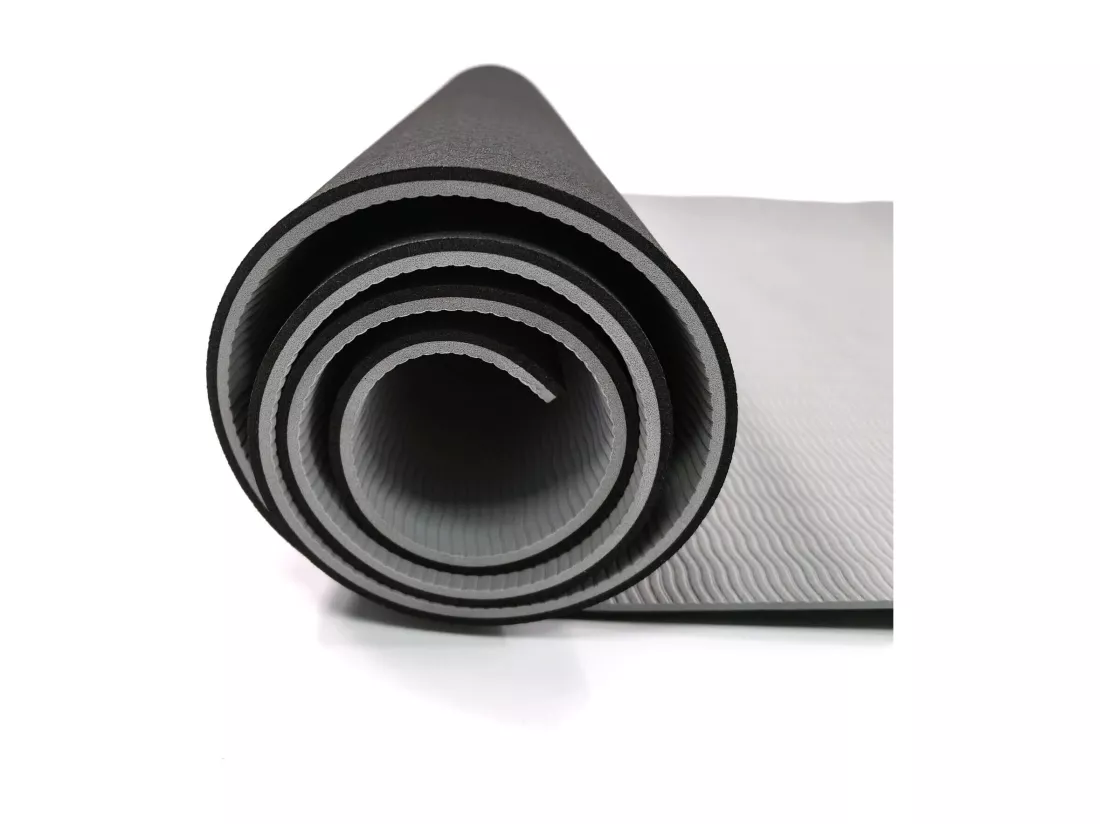 Rebecca Mobili Tapis Yoga Tapis Pilates Tpe Bicoloré Noir Gris 0,6x183x61