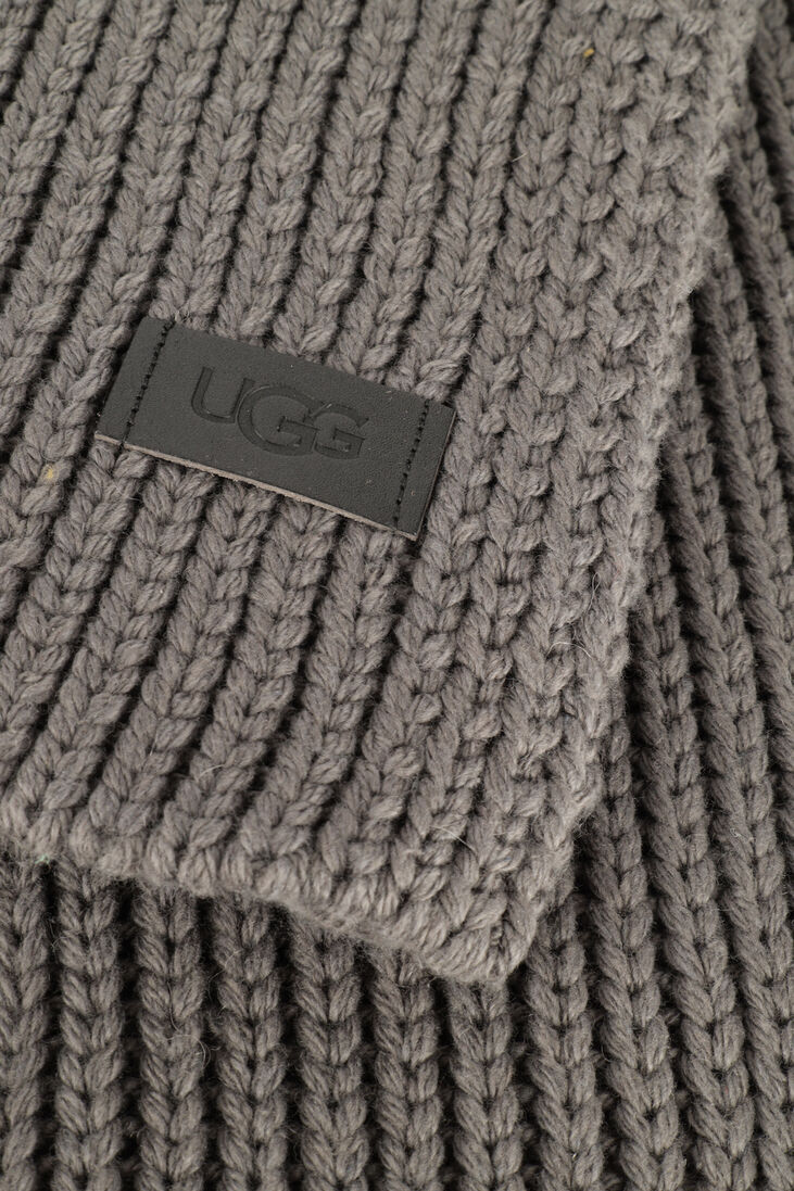 grijze ugg sjaal knit diagonal ribbed scarf