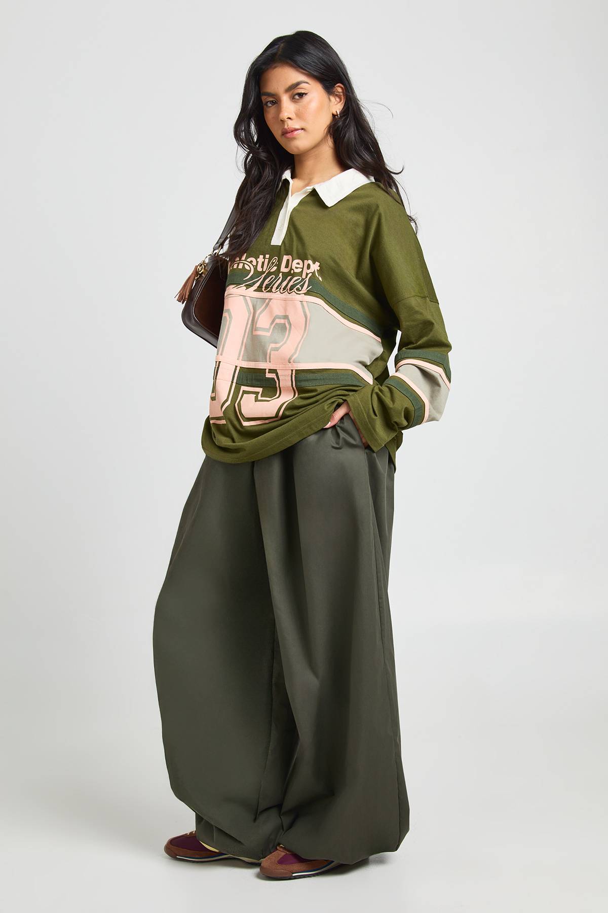 boohoo Haut de Rugby Universitaire à Graphisme Contrasté
