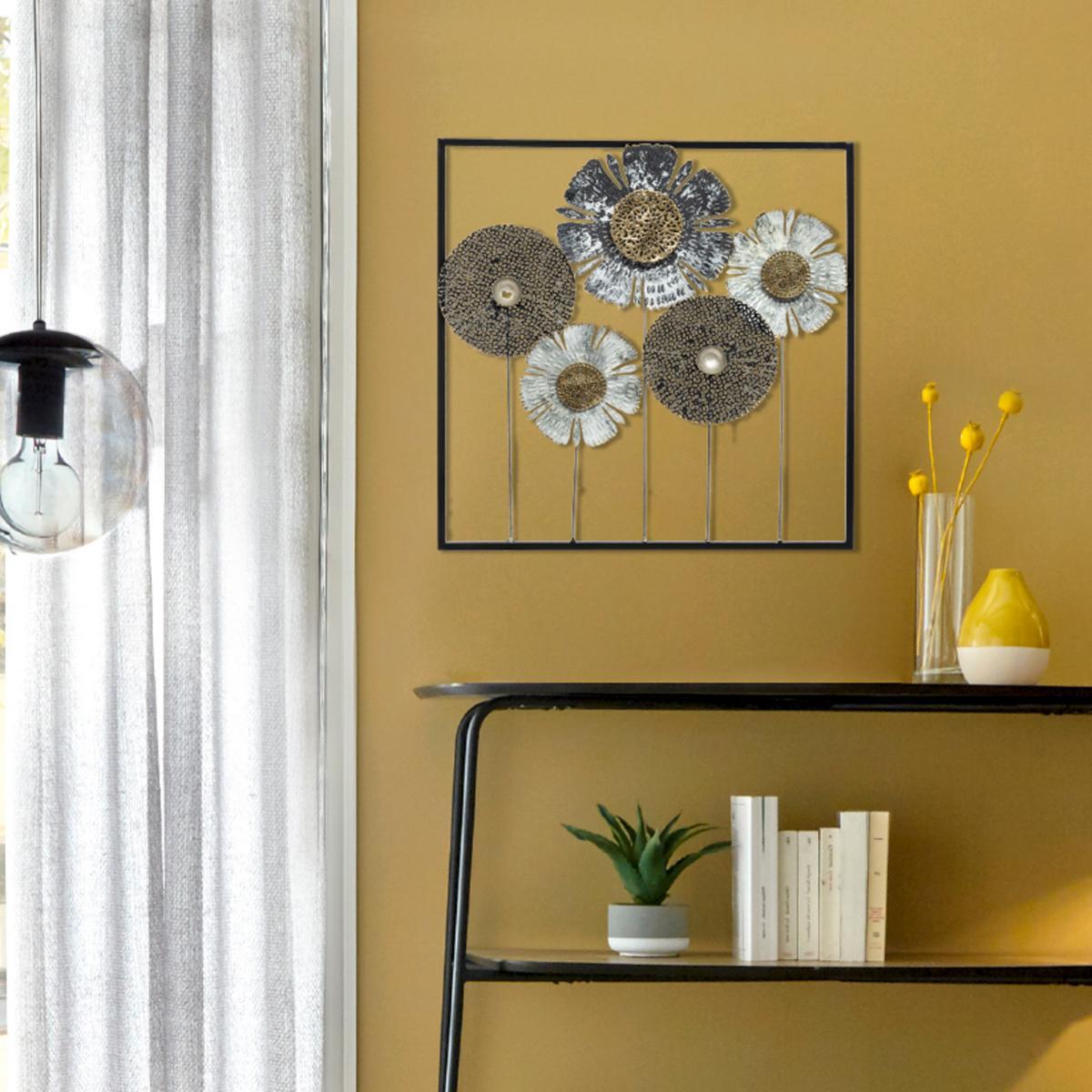 DECO MURALE METAL FLEUR 50X50CM
