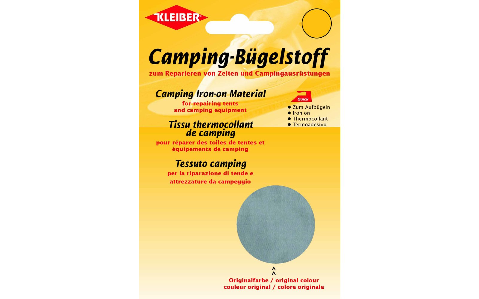 Kleiber Camping-Bügelstoff aus Original-Zeltstoff Grau