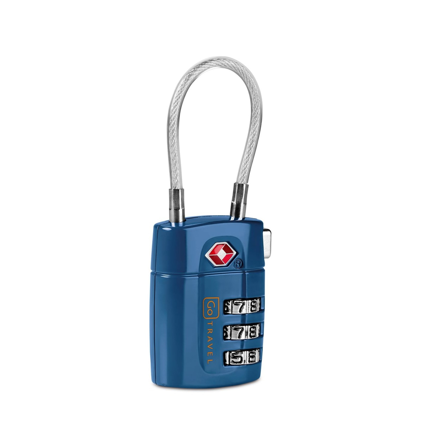 (2er Set) Combi Cable Lock Sicherheits TSA Zahlenschloss 3-Stelliges Kabelschloss (360.101) - Blau
