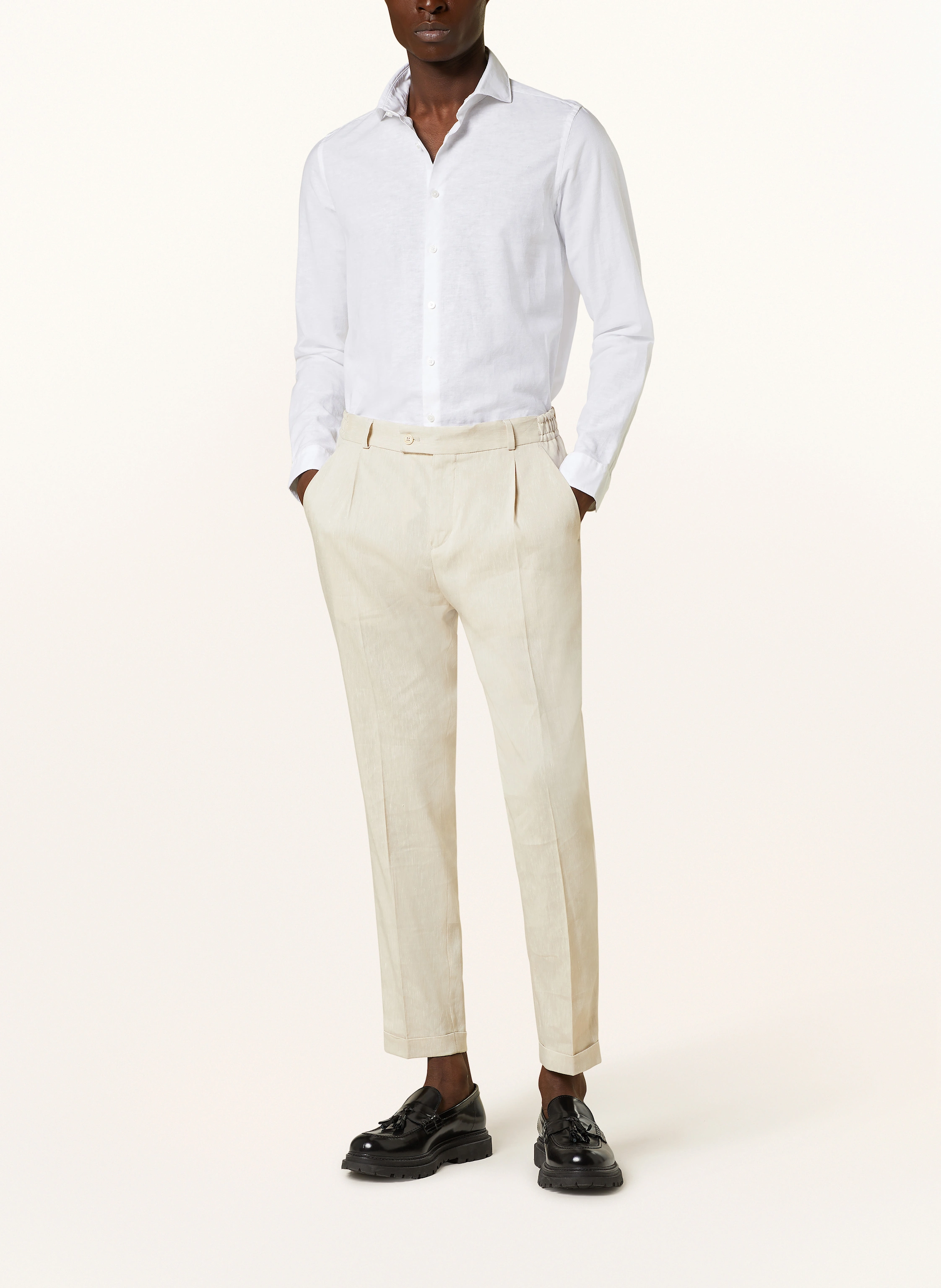 PAUL Anzughose Extra Slim Fit mit Leinen