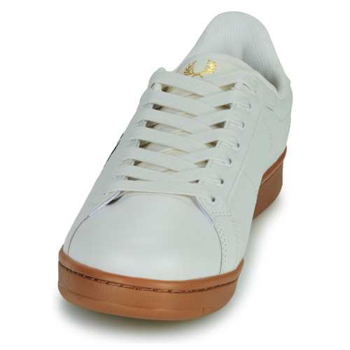Fred Perry - B722 LEATHER - Blanc / Marron