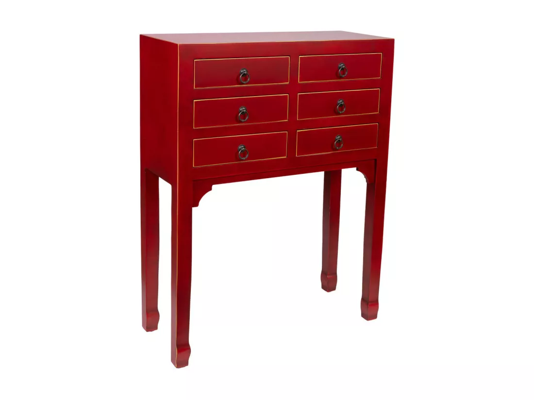 Récepteur en bois avec 6 tiroirs 63x26x82