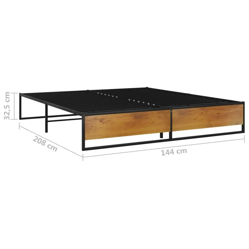 vidaXL - Bed frame - Zwart - Metaal en MDF - 140x200 cm