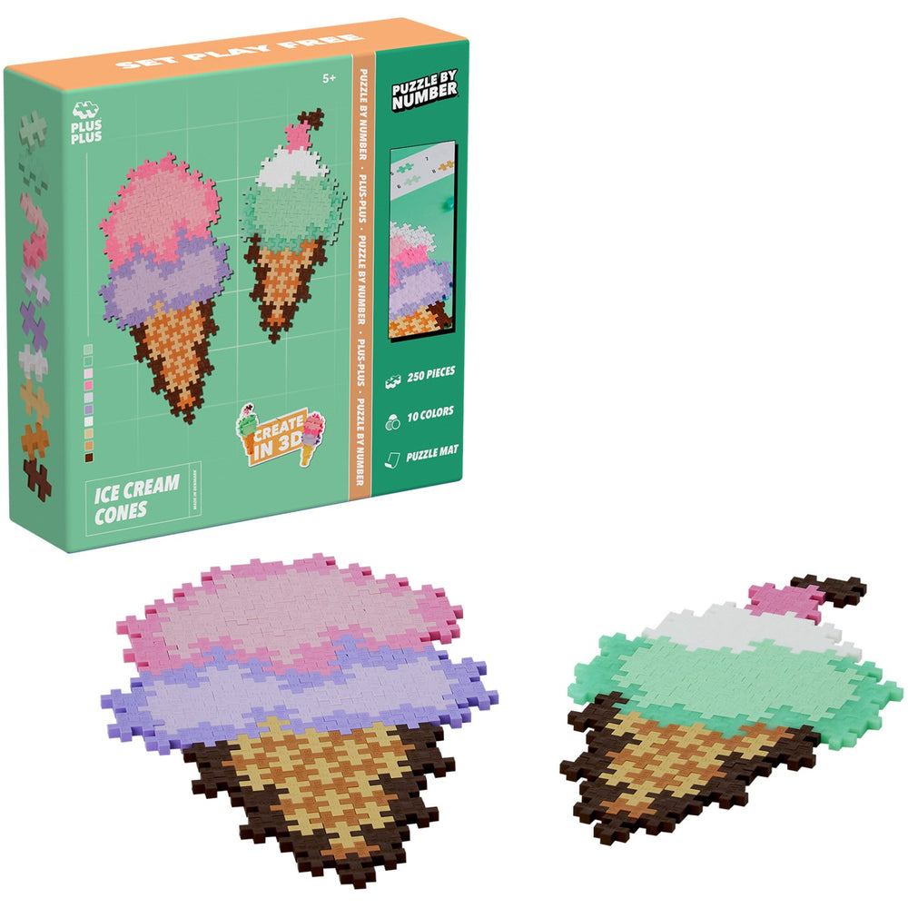 Køb Plus-Plus Puslespil By Number Ice Cream Cones 250pcs