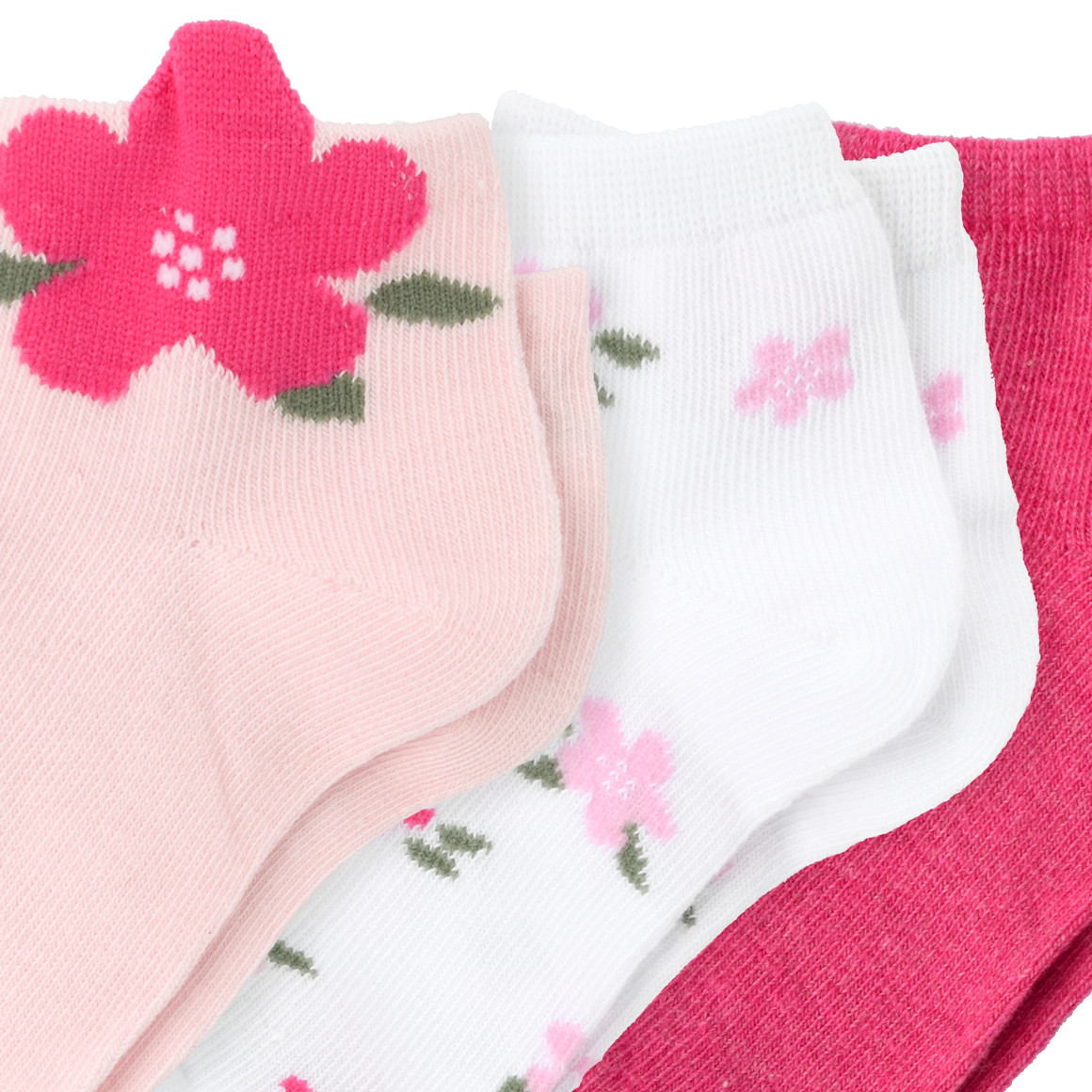 Topolino 3 Paar Mädchen Sneaker-Socken im Set rosa / weiss / beere