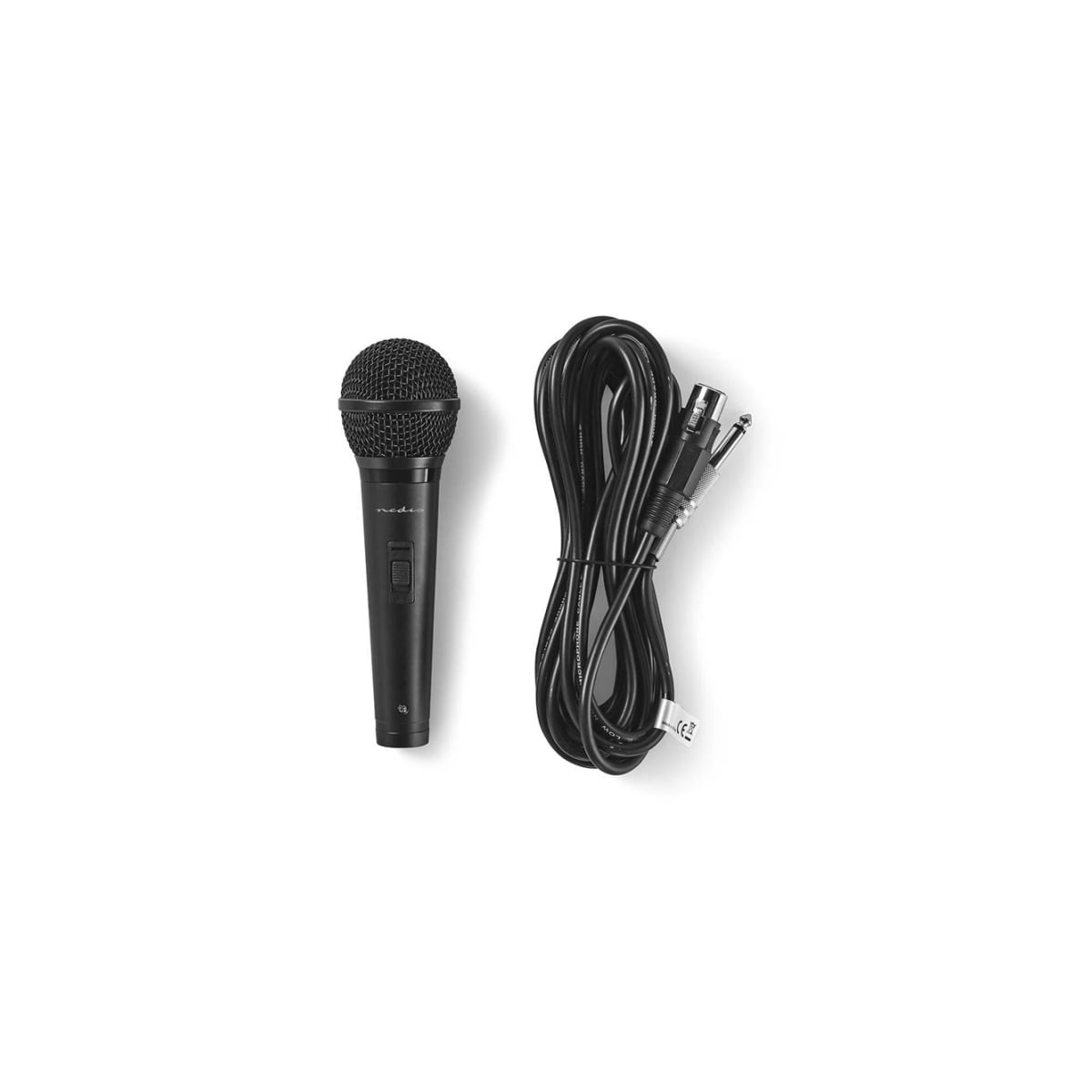 Nedis Wired mikrofon | Kardioid | Avtakbar kabel | 5.00 m | 80 Hz - 13 kHz | 600 Ohm | -72 dB | Av/på-bryter | Reiseveske inkludert | ABS / Aluminium | Sort