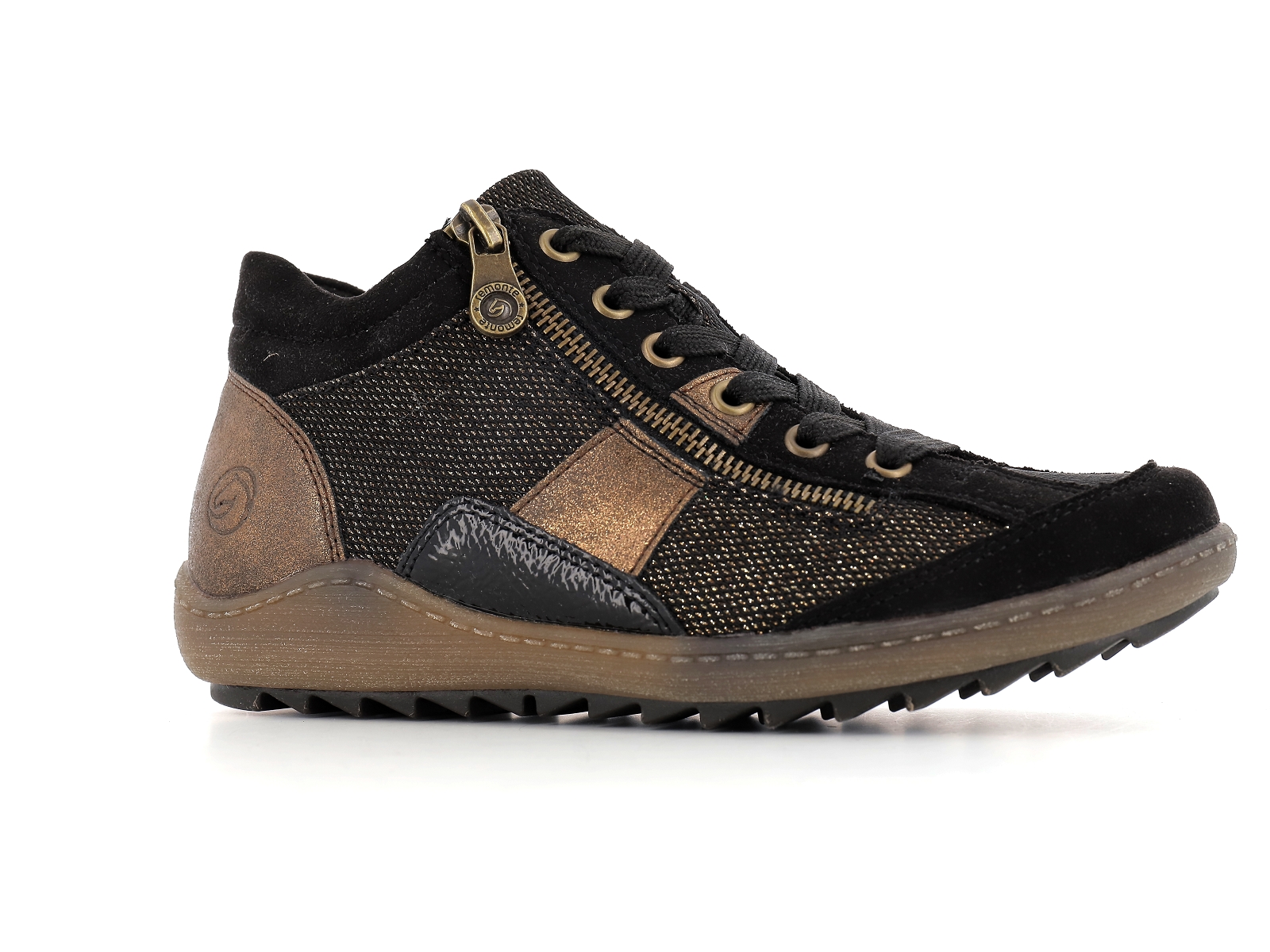 Remonte-R1481 Matières combinées Noir Bronze