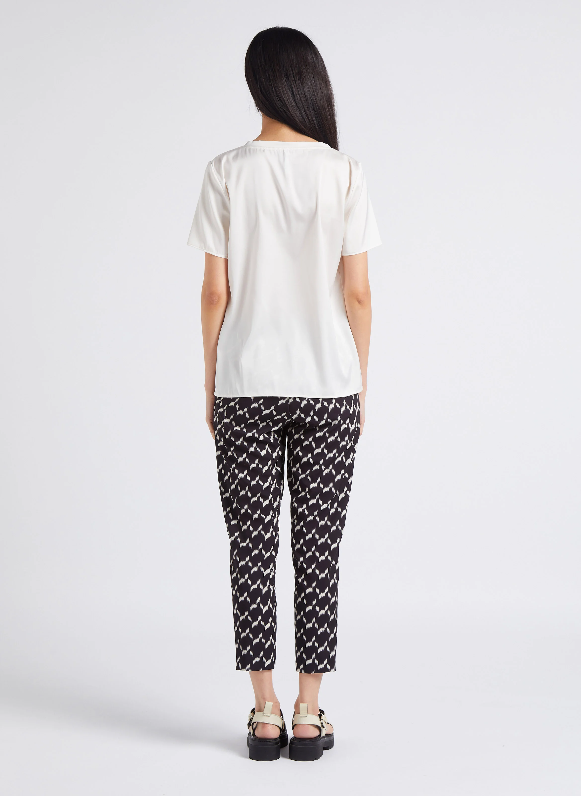 Tee-shirt col V fluide | Beige