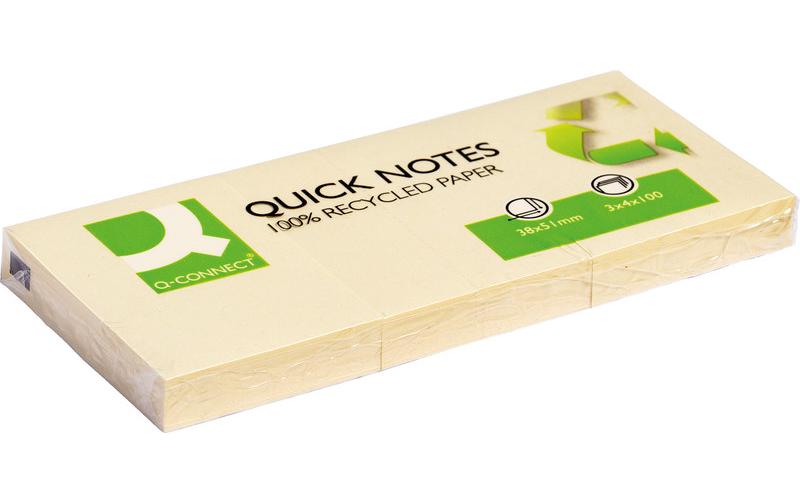 Notizzettel Quick Notes 5.1 x 3.8 cm Recycling, 120 BlattRecycelte Haftnotizzettel in Gelb