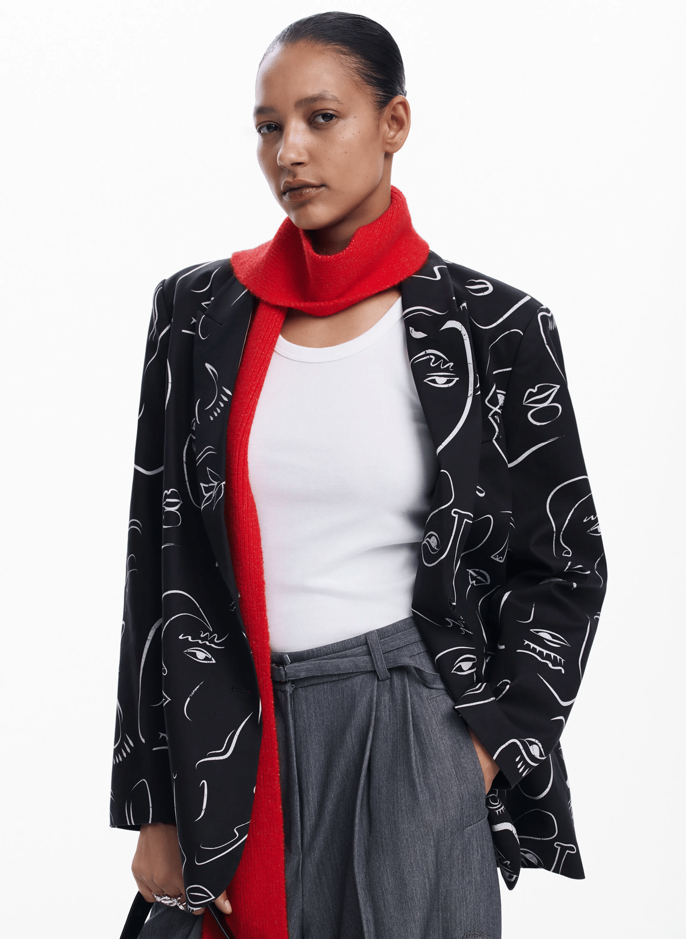 Veste de tailleur en coton mélangé | Noir