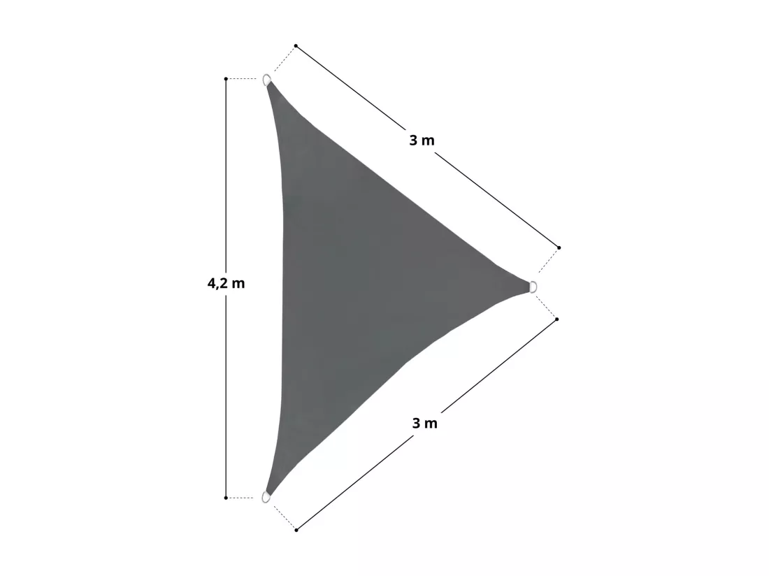 Voile d'ombrage triangulaire étanche 160g/m² UV50+ protection solaire