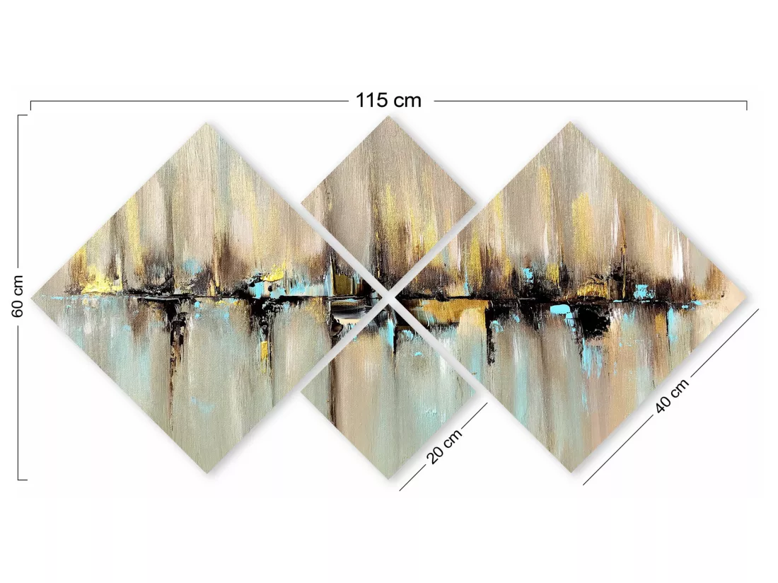 Peinture Décorative En Mdf De 4 Pièces. Bien À La Maison 60x115 cm