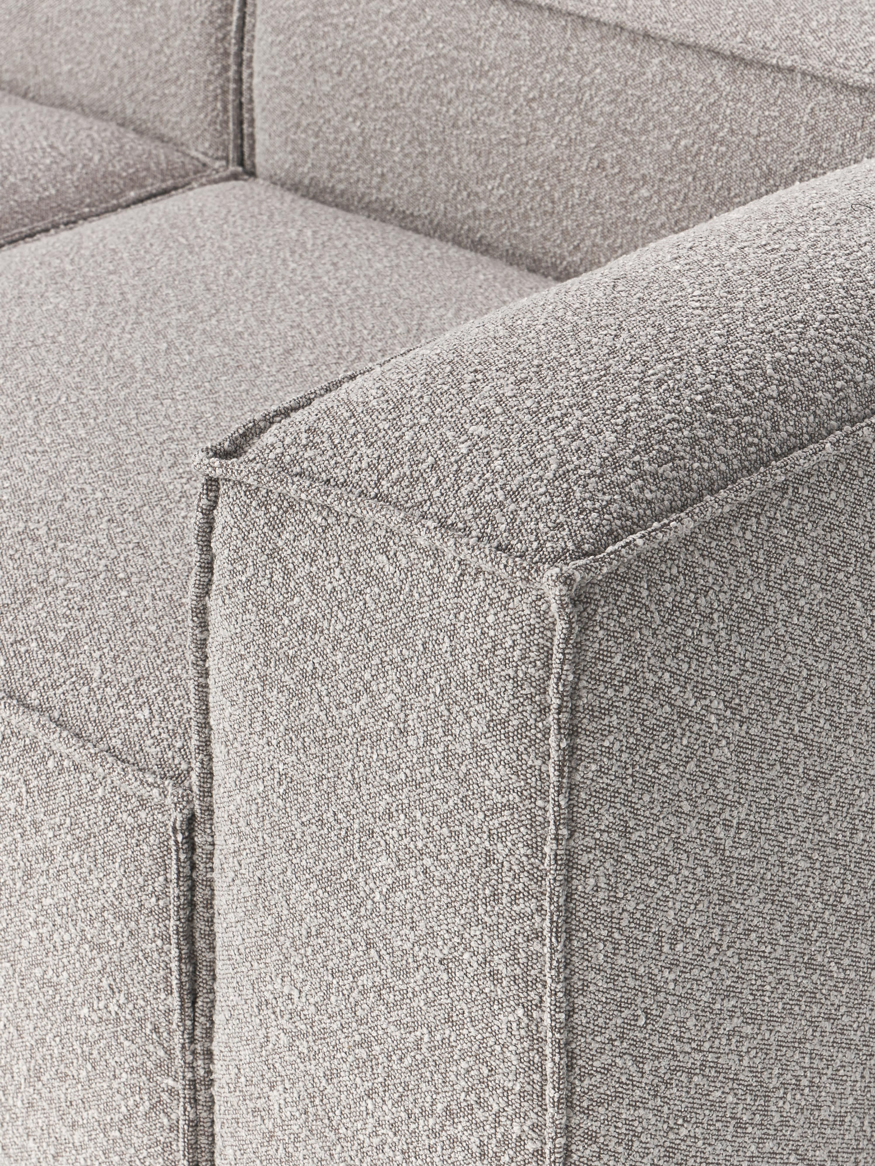 Lennon 4-zits modulaire bank in bouclé met poef (links/rechts)