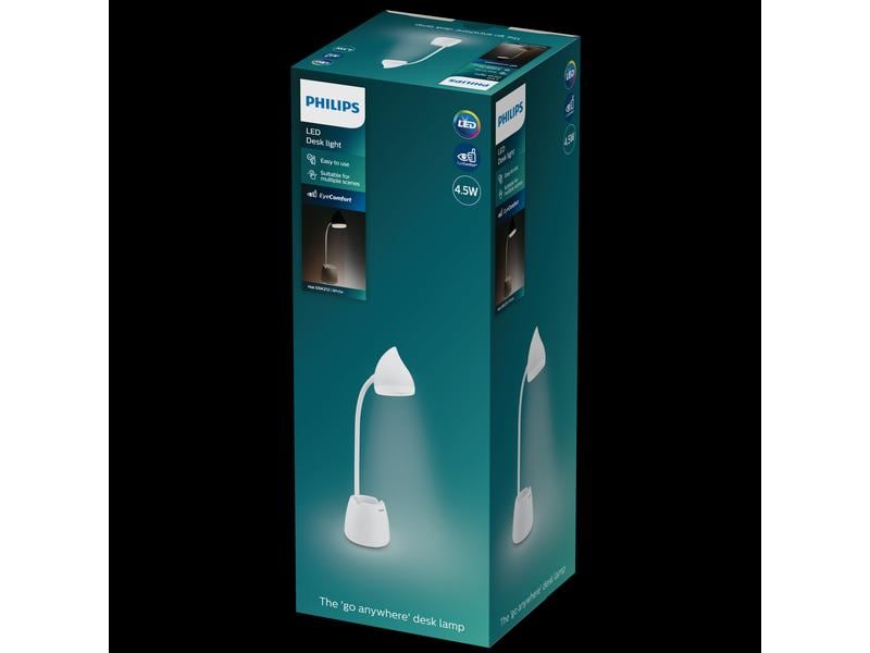 Philips Hat Tischleuchte weiss 80 lm LED-Schreibtischleuchte