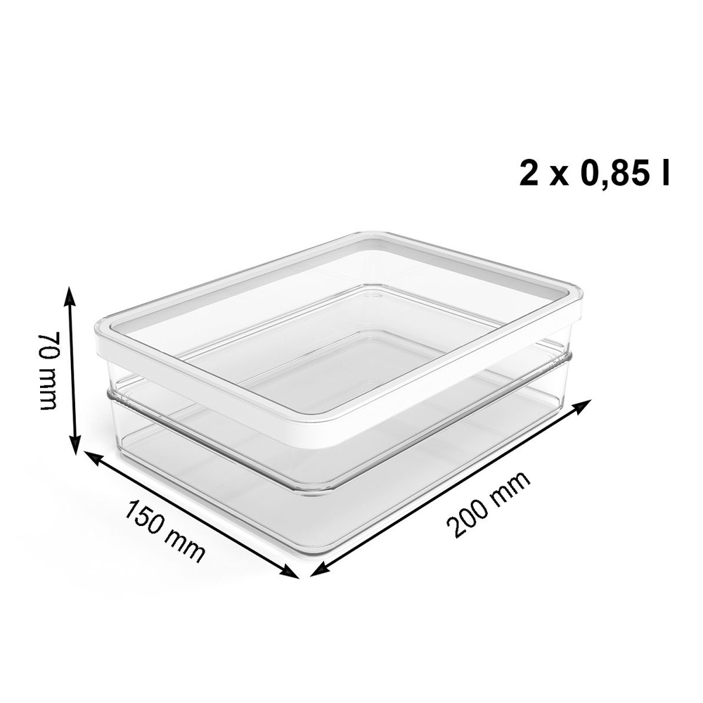 (2er Set) 0.85l LOFT Kühlschrank Organizer Aufbewahrungs Behälter (1050990000)