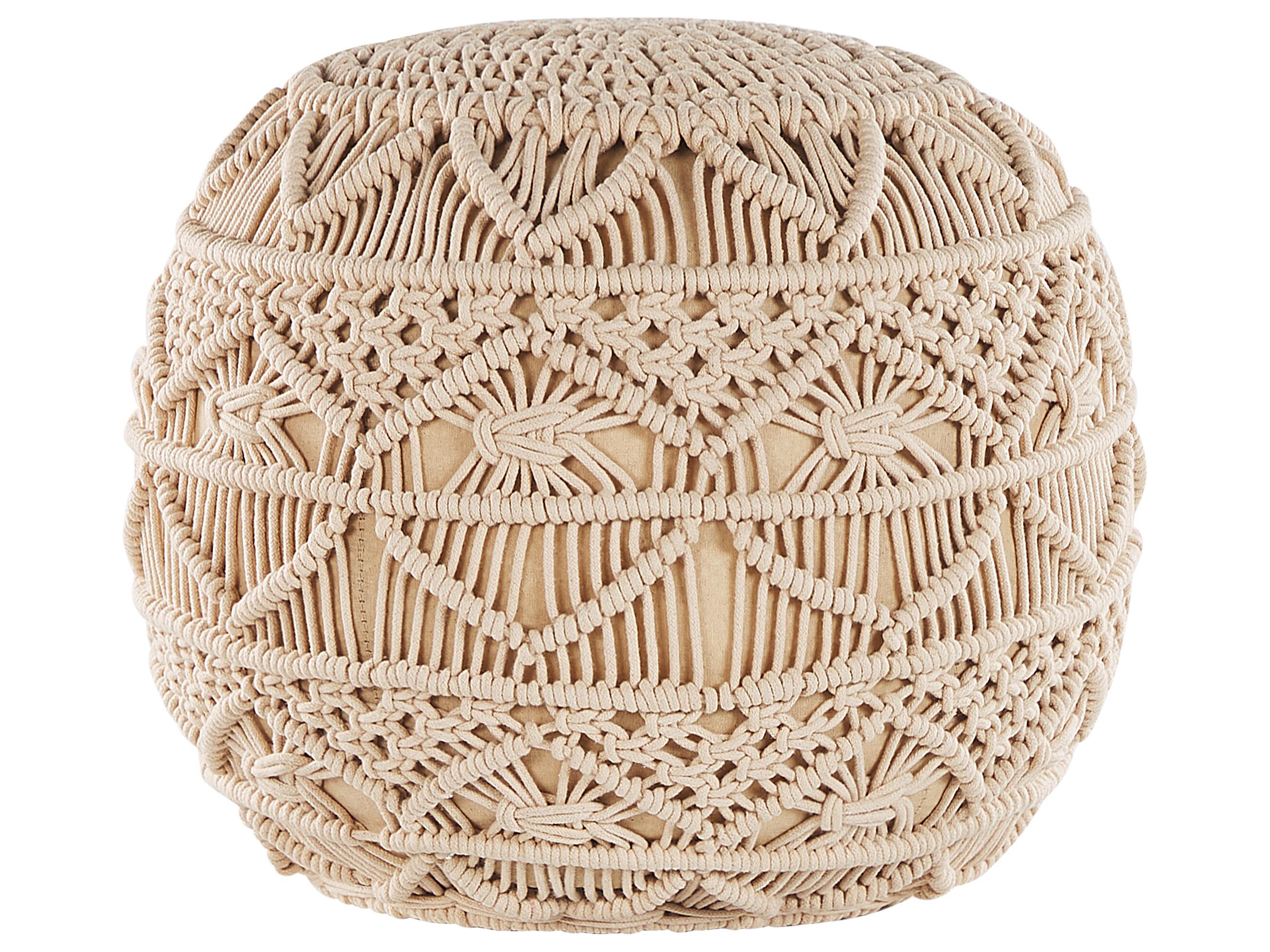 Poef Macramé KAYSERI Katoen Beige