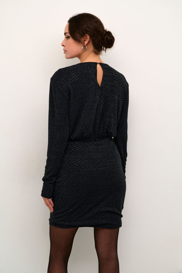 Kaffe KAellie Jersey Dress Black_silver glitter
