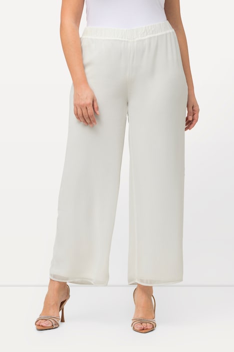 Chiffonhose, doppellagig, weites Bein, Elastikbund