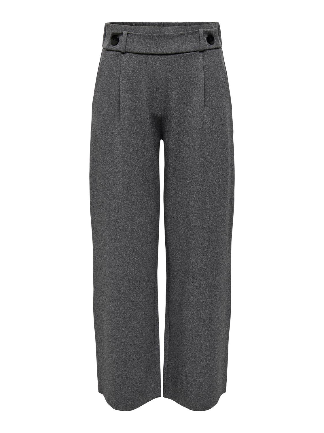 JDYGEGGO Mittlere Taille Weiter Beinschnitt Hose mit weitem Beinschnitt Medium Grey Melange
