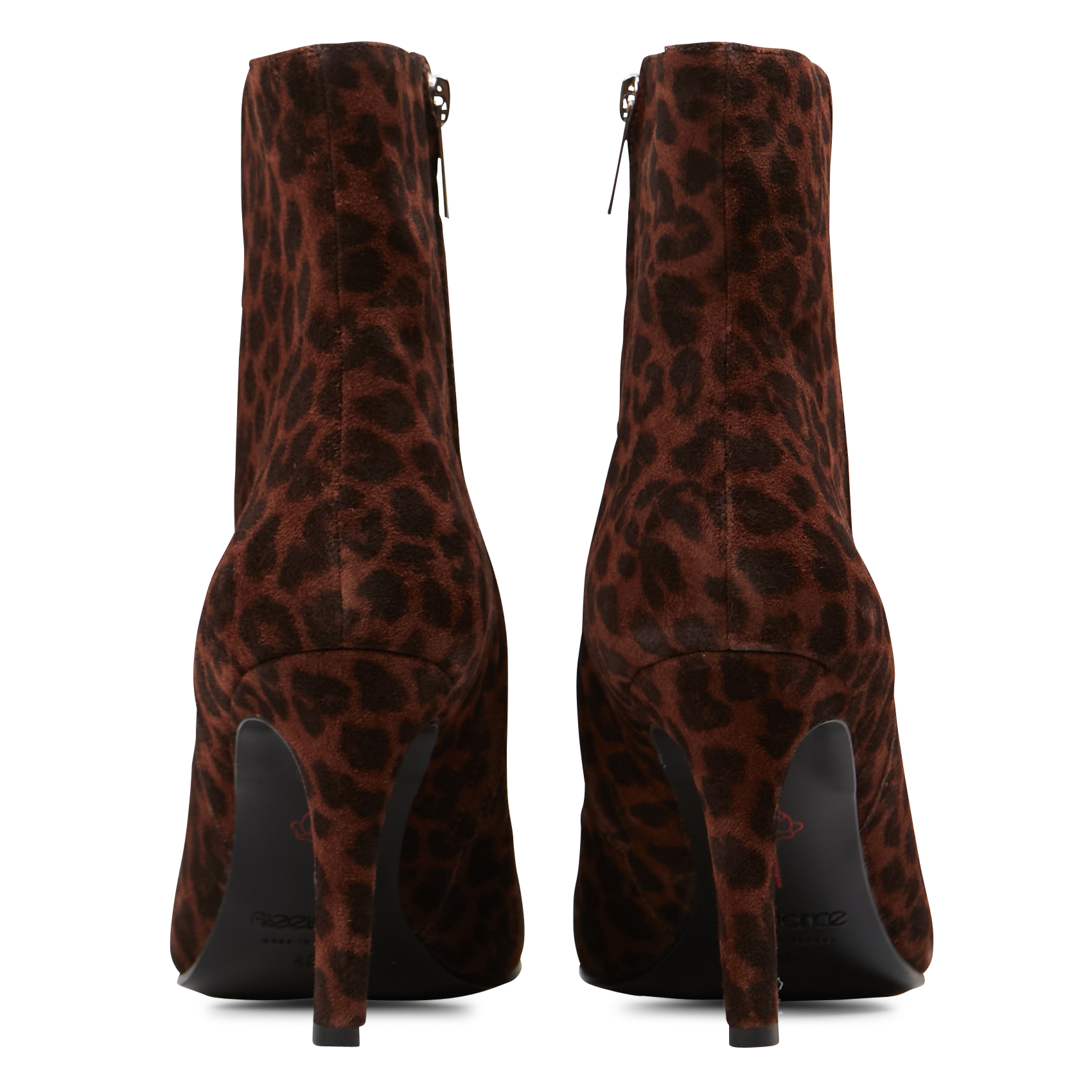 STELLA 85 - Bottines à talons en cuir velours | Marron