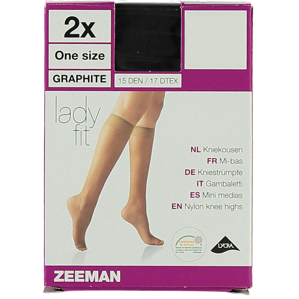 Lady fit Kniekousen - Graphite