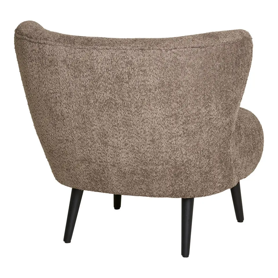 Fauteuil Bouclé Bruin - Zithoogte 45cm - 78x70x73cm - Covelo