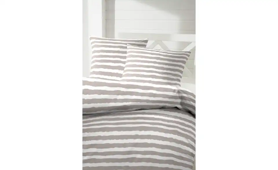 Baumwoll Bettwäsche-Set Greige 220 cm 155 cm