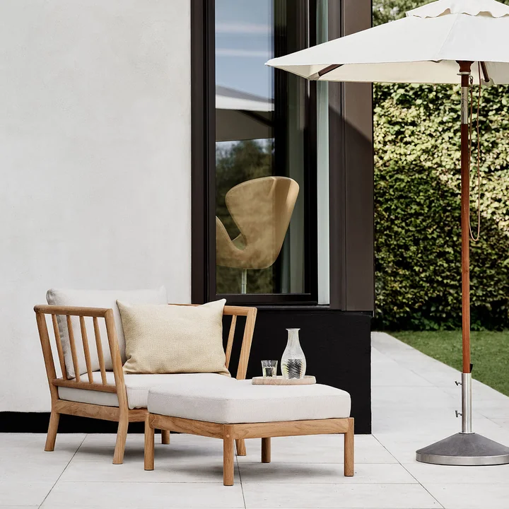 Fritz Hansen - Skagerak Tradition Outdoor Pouf, Teak / honiggelb