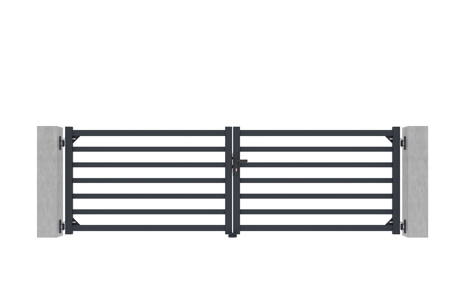 Dubbele aluminium poort 3,5 m ANTELAO 350B110 GRIJS