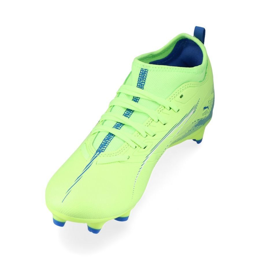 PUMA Ultra 5 Match FG/AG Lights Out - Fizzy Apple/Blanc/Bleu Enfant