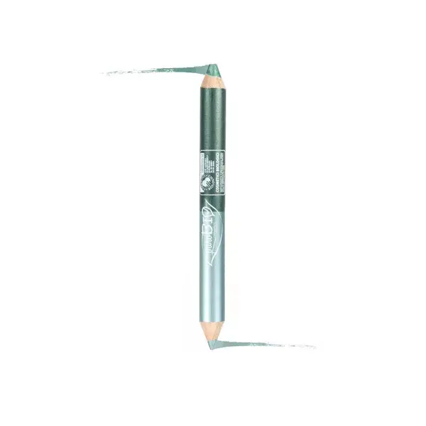 Lápis de Olhos Duo Dia e Noite Purobio Cosmetics 02 Kajal Turquesa Verde Esmeralda 2,8g