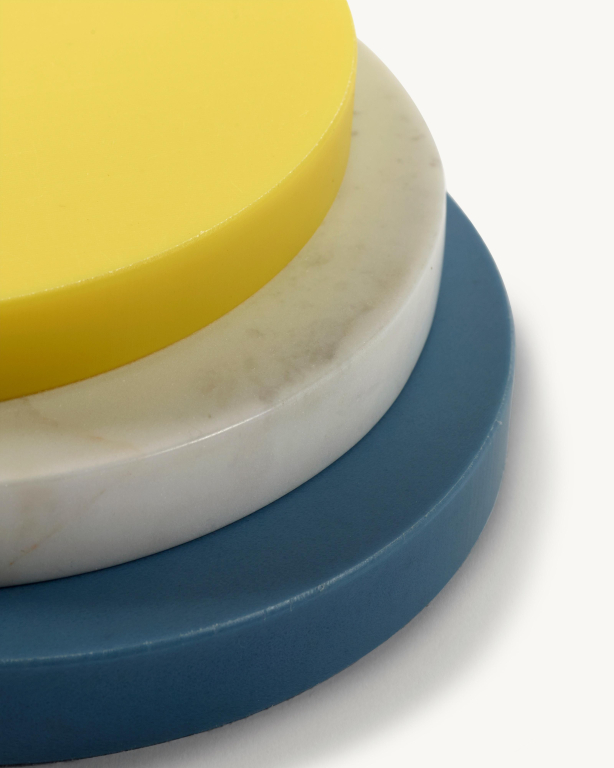 Valerie Objects Three Circles snijplank Yellow/White/Blue