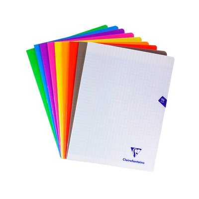 Clairefontaine Mimesys - Cahier polypro 24 x 32 cm - 96 pages - grands carreaux (Seyes) - disponible dans différentes couleurs