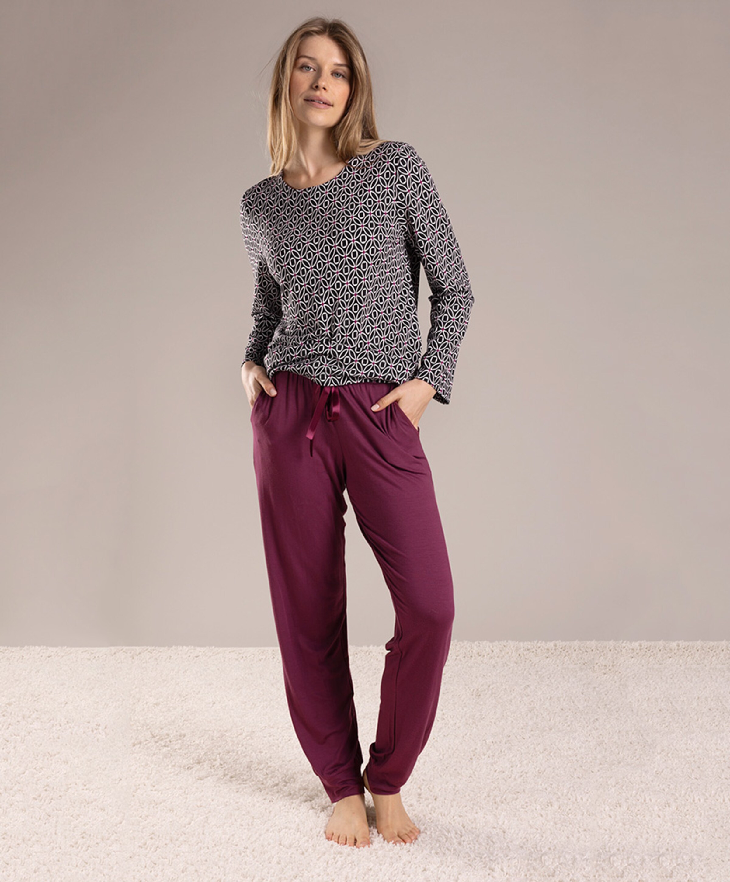 Nina von c Pyjamabroek bordeaux