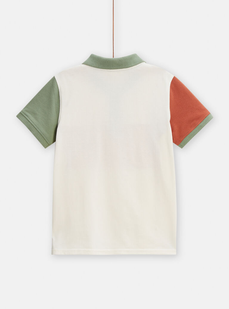 Polo color block avec animation dinosaures pour garçon