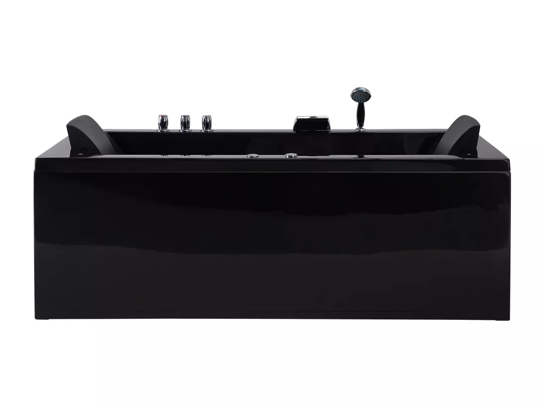Baignoire balnéo angle droite noire 183 x 90 cm VARADERO
