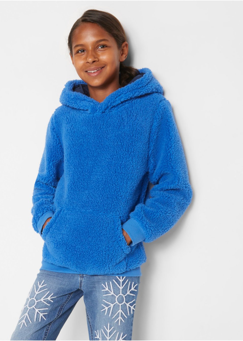 Polaire peluche fille à capuche