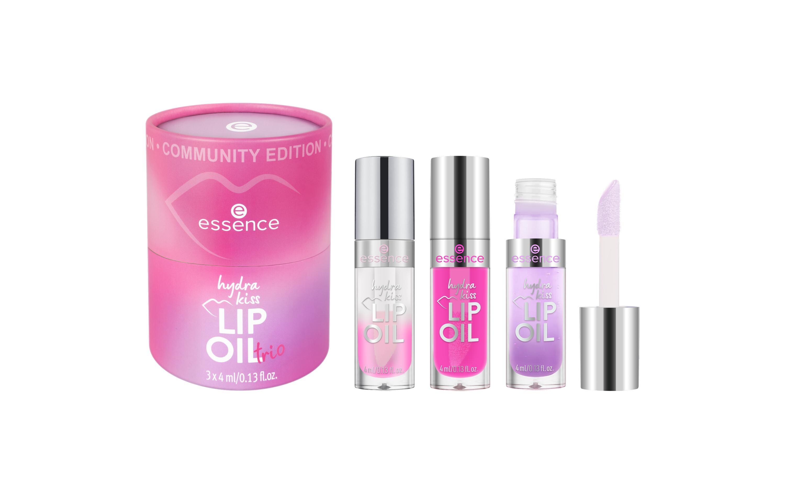 Lip Booster Hydra kiss Lip Oil trio Community EditionLippenöl-Trio verleiht den Lippen einen geschmeidigen Glanz