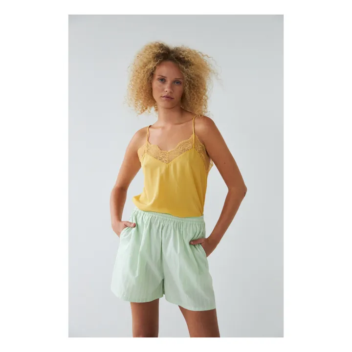 Stella Nova Short Rayé | Vert Menthe