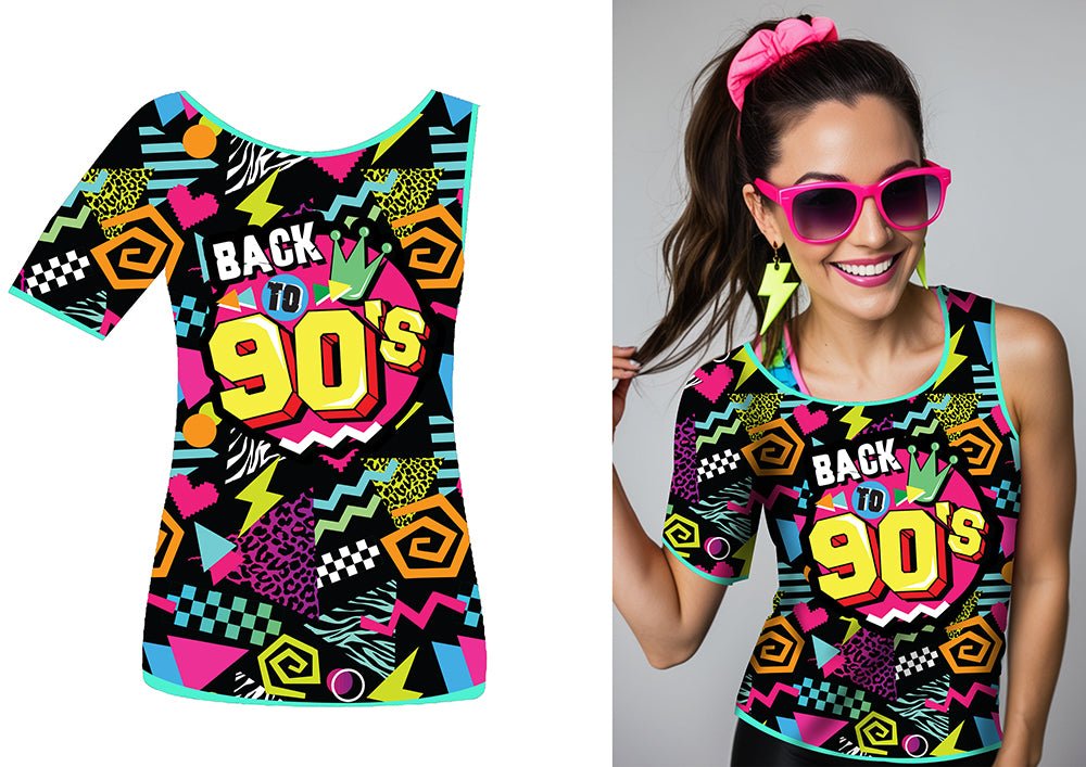 Jaren 90 Shirt Gekleurd Dames