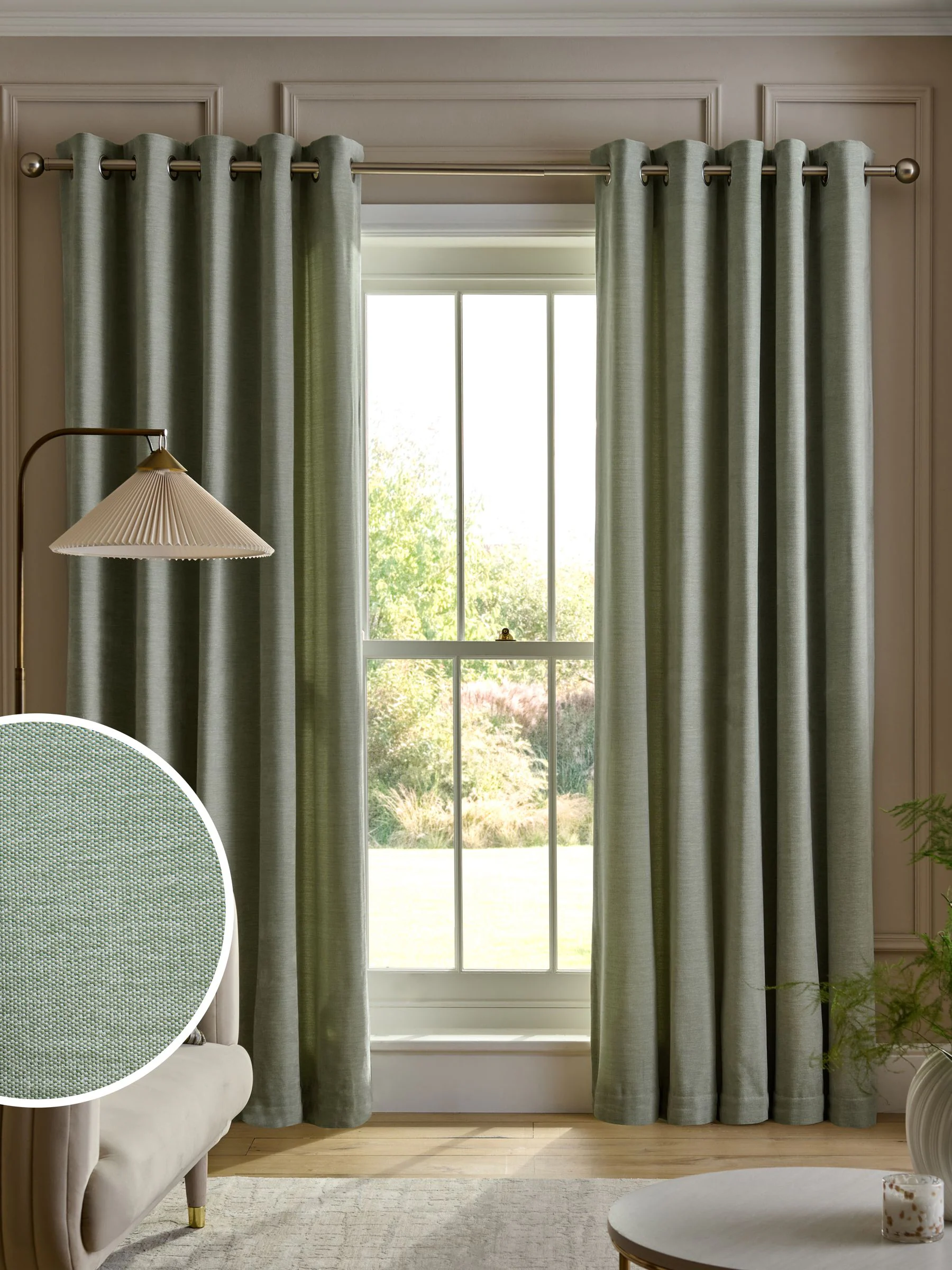 Fine Chenille Eyelet Curtains